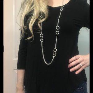 White House Black Market S flowy black 3/4 sleeve